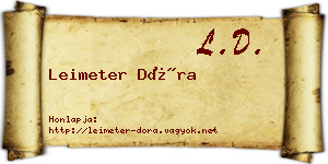 Leimeter Dóra névjegykártya